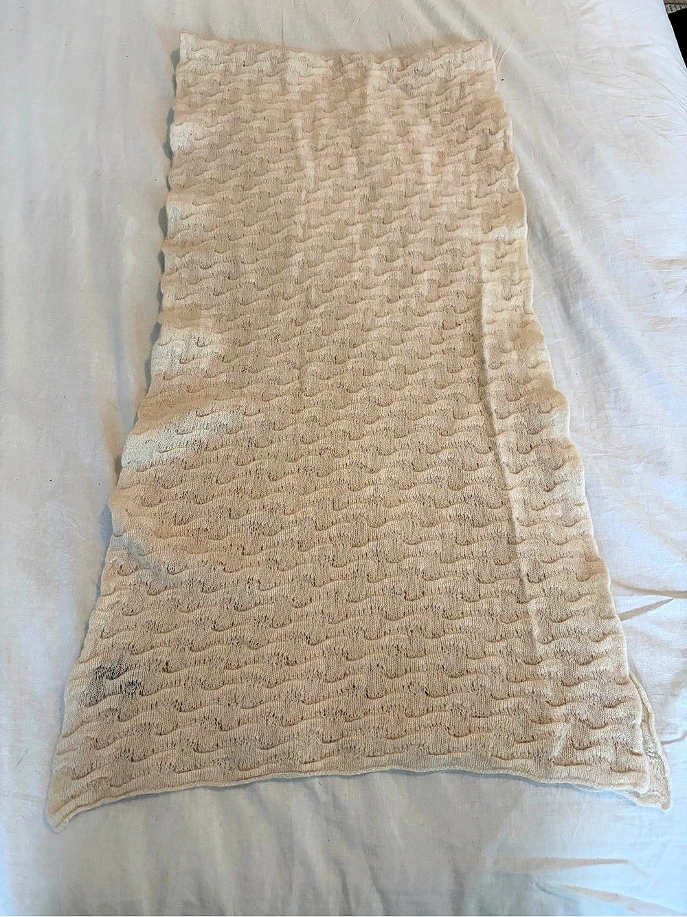 Cashmere Knit Scarf in Beige by Lord and Taylor